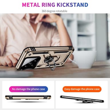 SKALO Xiaomi 14 5G Armor Hybrid Metallring skal - Guld