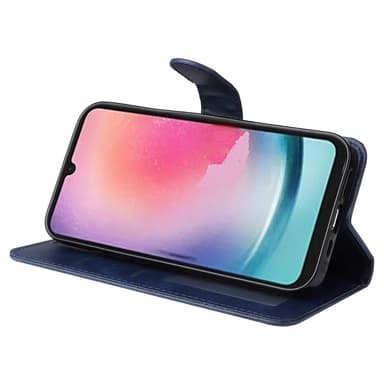 SKALO Samsung A25 5G PU-Läder Plånboksfodral - Blå