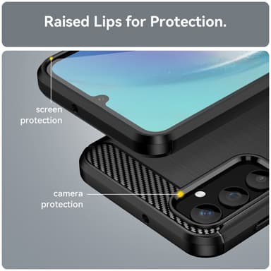 SKALO Samsung A25 5G Armor Carbon Stöttåligt TPU-skal - Svart