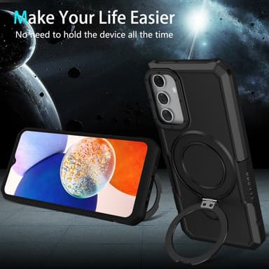 SKALO Samsung A15 5G Armor Hybrid Metallring skal - Svart