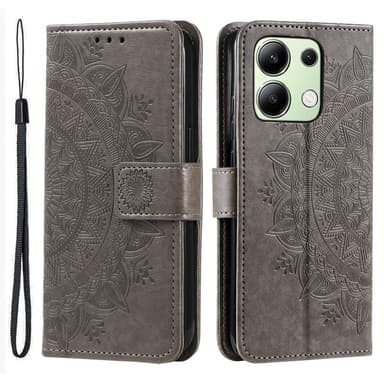 SKALO Xiaomi Redmi Note 13 4G Mandala Plånboksfodral - Grå