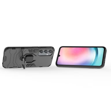 SKALO Samsung A25 5G Armor Hybrid Metallring skal - Svart