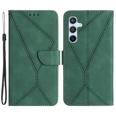 SKALO Samsung A15 4G Embossed Plånboksfodral i PU-Läder - Grön