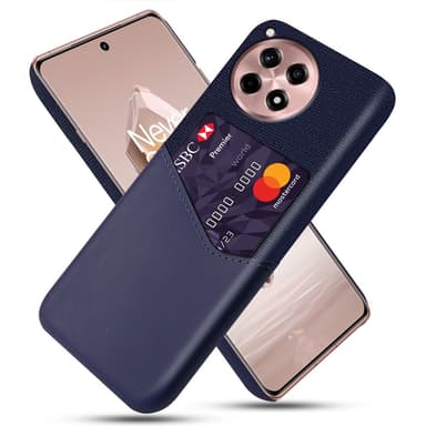 SKALO OnePlus 12R 5G Premium PU-Läder Korthållare Skal - Blå