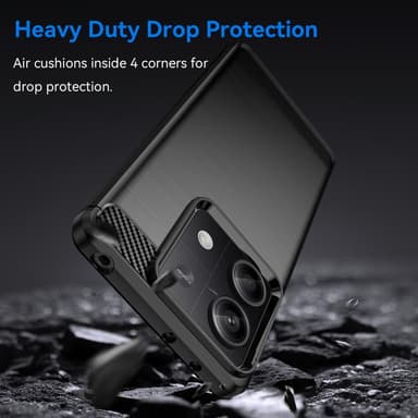SKALO Xiaomi Redmi Note 13 5G Armor Carbon Stöttåligt TPU-skal - Svart