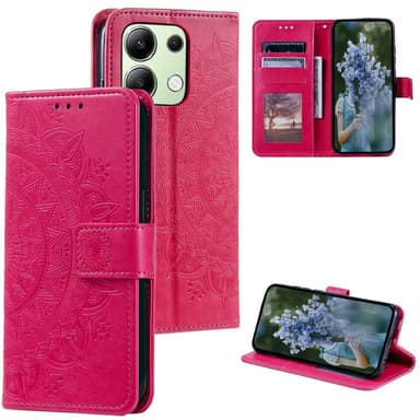 SKALO Xiaomi Redmi Note 13 4G Mandala Plånboksfodral - Cerise