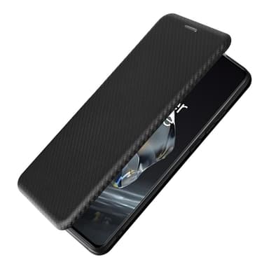 SKALO OnePlus 12 5G Carbon Fiber Plånboksfodral - Svart
