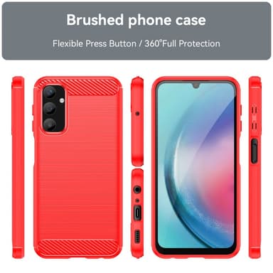 SKALO Samsung A25 5G Armor Carbon Stöttåligt TPU-skal - Röd