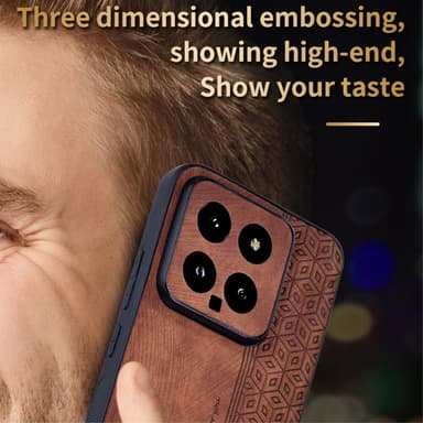 SKALO Xiaomi 14 5G AZNS PU-Läder Skal - Svart