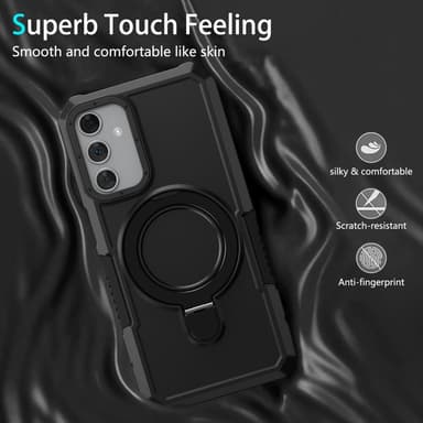SKALO Samsung A15 4G Armor Hybrid Metallring skal - Svart