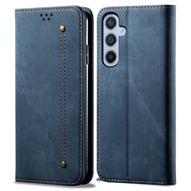 SKALO Samsung A25 5G Jeans Plånboksfodral - Blå