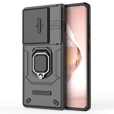 SKALO OnePlus 12R 5G Armor Hybrid Metallring Kameraslider - Svart