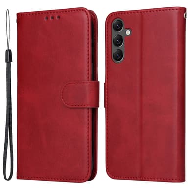 SKALO Samsung A25 5G PU-Läder Plånboksfodral - Röd