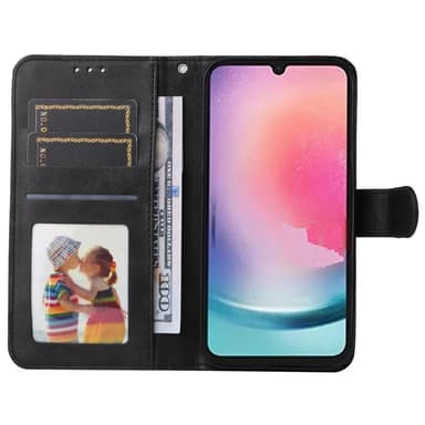 SKALO Samsung A25 5G PU-Läder Plånboksfodral - Svart