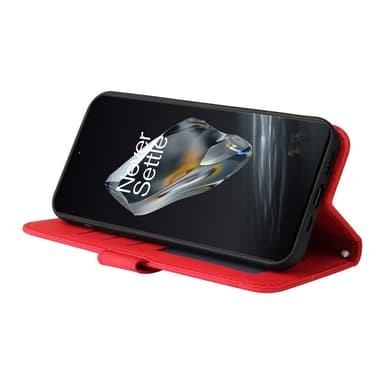 SKALO OnePlus 12R 5G Plånboksfodral i PU-Läder - Röd