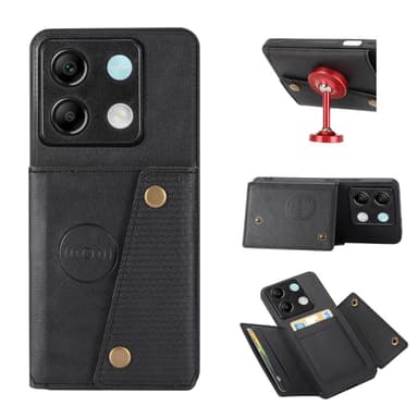 SKALO Xiaomi Redmi Note 13 Pro 5G PU Läder Skal med Plånbok - Svart