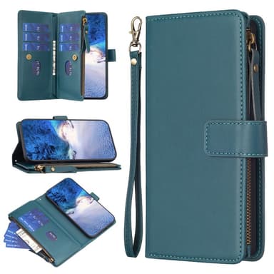 SKALO Xiaomi Redmi Note 13 Pro 5G Big Wallet 11-FACK Plånboksfodral - Grön