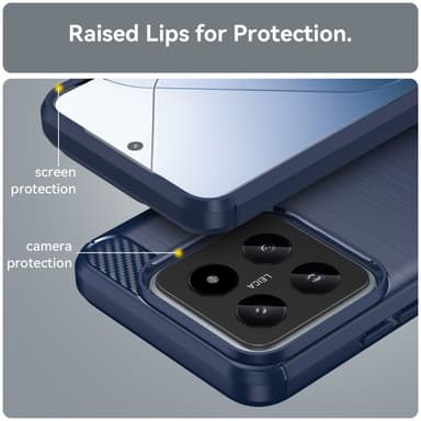 SKALO Xiaomi 14 5G Armor Carbon Stöttåligt TPU-skal - Blå