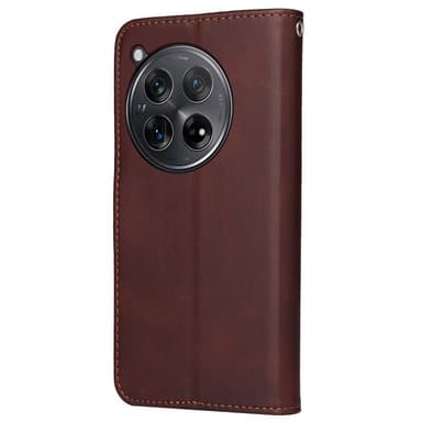 SKALO OnePlus 12R 5G PU-Läder Plånboksfodral - Brun