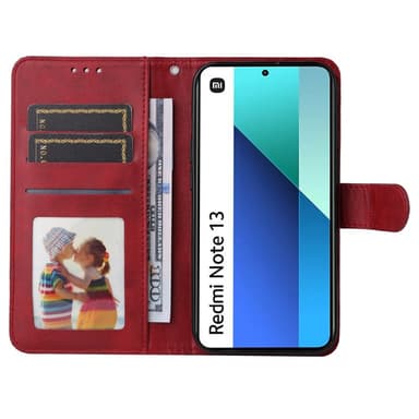 SKALO Xiaomi Redmi Note 13 4G PU-Läder Plånboksfodral - Röd