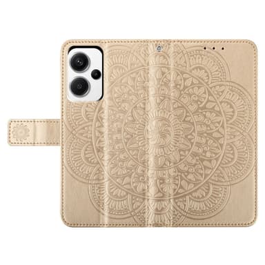 SKALO Xiaomi Redmi Note 13 Pro+ Mandala Plånboksfodral - Guld