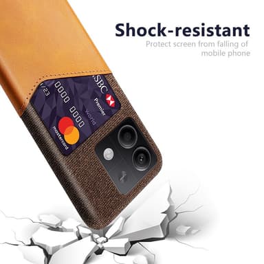 SKALO Xiaomi Redmi Note 13 5G Premium PU-Läder Korthållare Skal - Brun