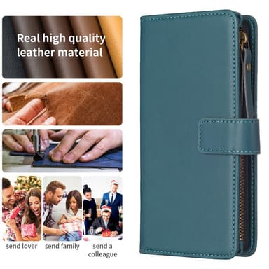 SKALO Xiaomi Redmi Note 13 Pro 5G Big Wallet 11-FACK Plånboksfodral - Grön