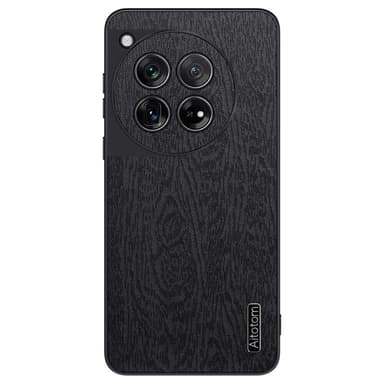 SKALO OnePlus 12 5G PU-Läder Hybrid Skal - Svart