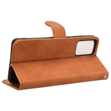 SKALO Motorola Moto G04 Matt PU-Läder Plånboksfodral - Brun
