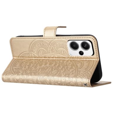 SKALO Xiaomi Redmi Note 13 Pro+ Mandala Plånboksfodral - Guld