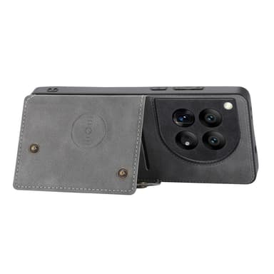 SKALO OnePlus 12 5G PU Läder Skal med Plånbok - Grå