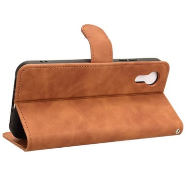 SKALO Samsung Xcover 7 Matt PU-Läder Plånboksfodral - Brun