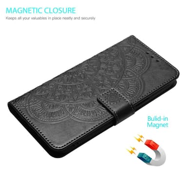 SKALO Xiaomi Redmi Note 13 5G Mandala Plånboksfodral - Svart
