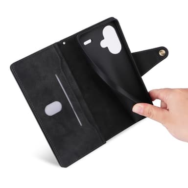 SKALO Xiaomi Redmi Note 13 Pro+ 10-FACK Plånboksfodral - Svart