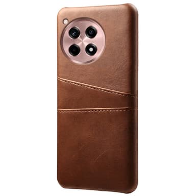 SKALO OnePlus 12R 5G PU Läder Skal med Korthållare/Plånbok - Brun