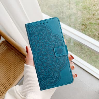 SKALO Xiaomi Redmi Note 13 Pro 5G Mandala Plånboksfodral - Blå