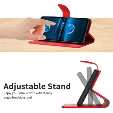 SKALO Samsung A15 4G Embossed Plånboksfodral i PU-Läder - Röd