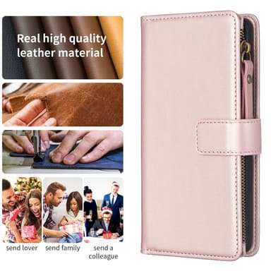 SKALO Xiaomi Redmi Note 13 4G Big Wallet 11-FACK Plånboksfodral - Roséguld