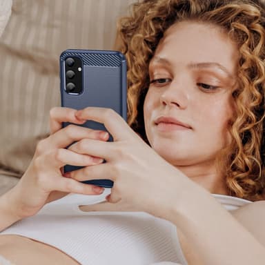 SKALO Samsung A25 5G Armor Carbon Stöttåligt TPU-skal - Blå