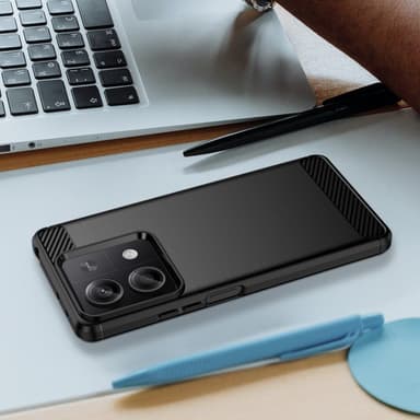 SKALO Xiaomi Redmi Note 13 5G Armor Carbon Stöttåligt TPU-skal - Svart