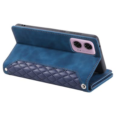 SKALO Motorola Moto G04 Big Wallet Quiltat Plånbok - Blå