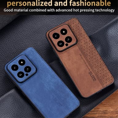 SKALO Xiaomi 14 5G AZNS PU-Läder Skal - Svart