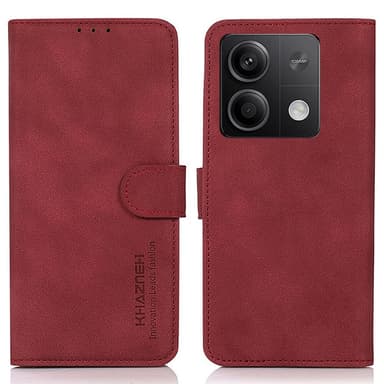SKALO Xiaomi Redmi Note 13 5G KHAZNEH Plånboksfodral i PU-Läder - Röd