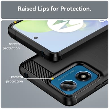 SKALO Motorola Moto G04 Armor Carbon Stöttåligt TPU-skal - Svart