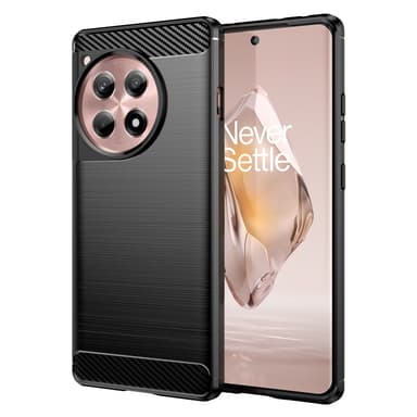 SKALO OnePlus 12R 5G Armor Carbon Stöttåligt TPU-skal - Svart