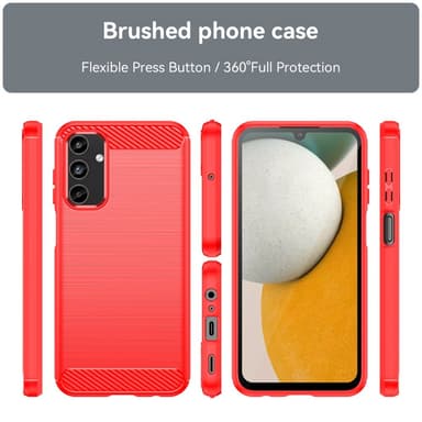 SKALO Samsung A15 5G Armor Carbon Stöttåligt TPU-skal - Röd