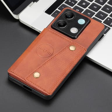 SKALO Xiaomi Redmi Note 13 Pro 5G PU Läder Skal med Plånbok - Brun