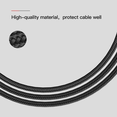 BASEUS 2 Meter Micro-USB kabel Nylon Vinklad - Svart