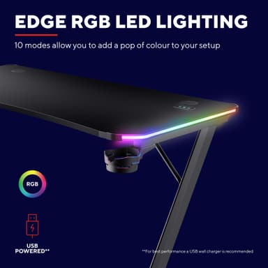 Trust GXT709 LUMINUS RGB skrivbord för gaming (svart)
