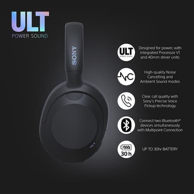Sony ULT Wear trådlösa runt-örat hörlurar (svart)